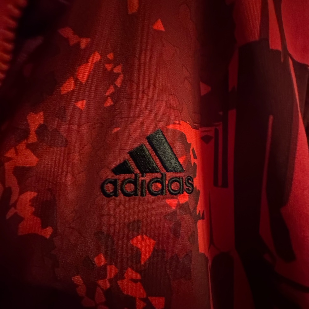 adidas Red Patterned Track Jacket - Picture 4 of 7